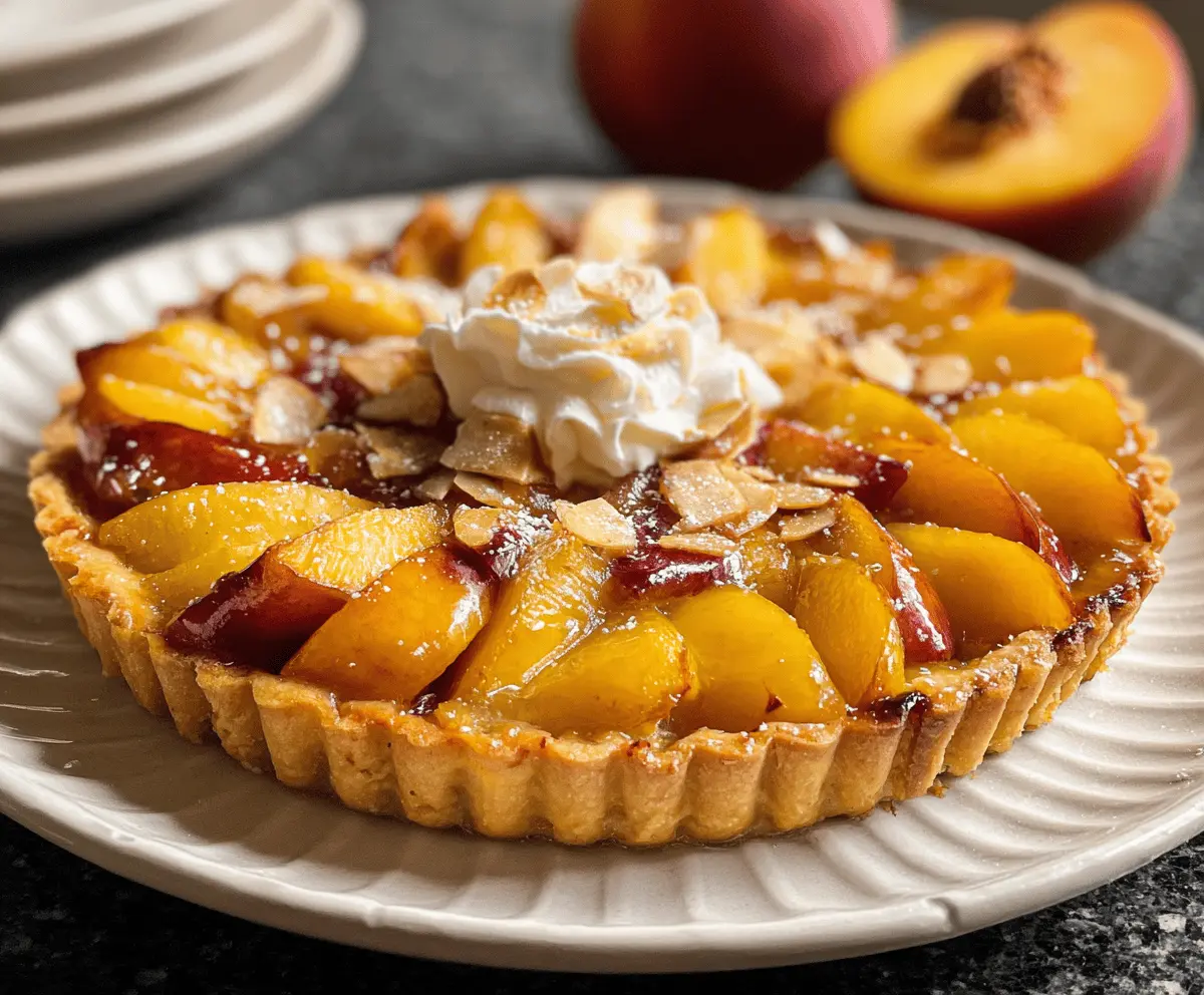 Easy Peach Tart Recipe with Flaky Crust