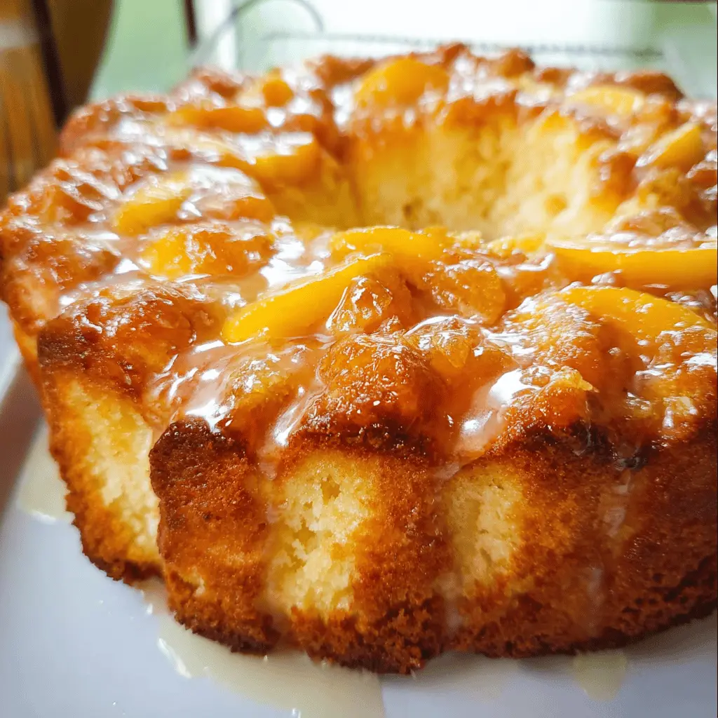 Easy Peach Cobbler Pound Cake Recipe