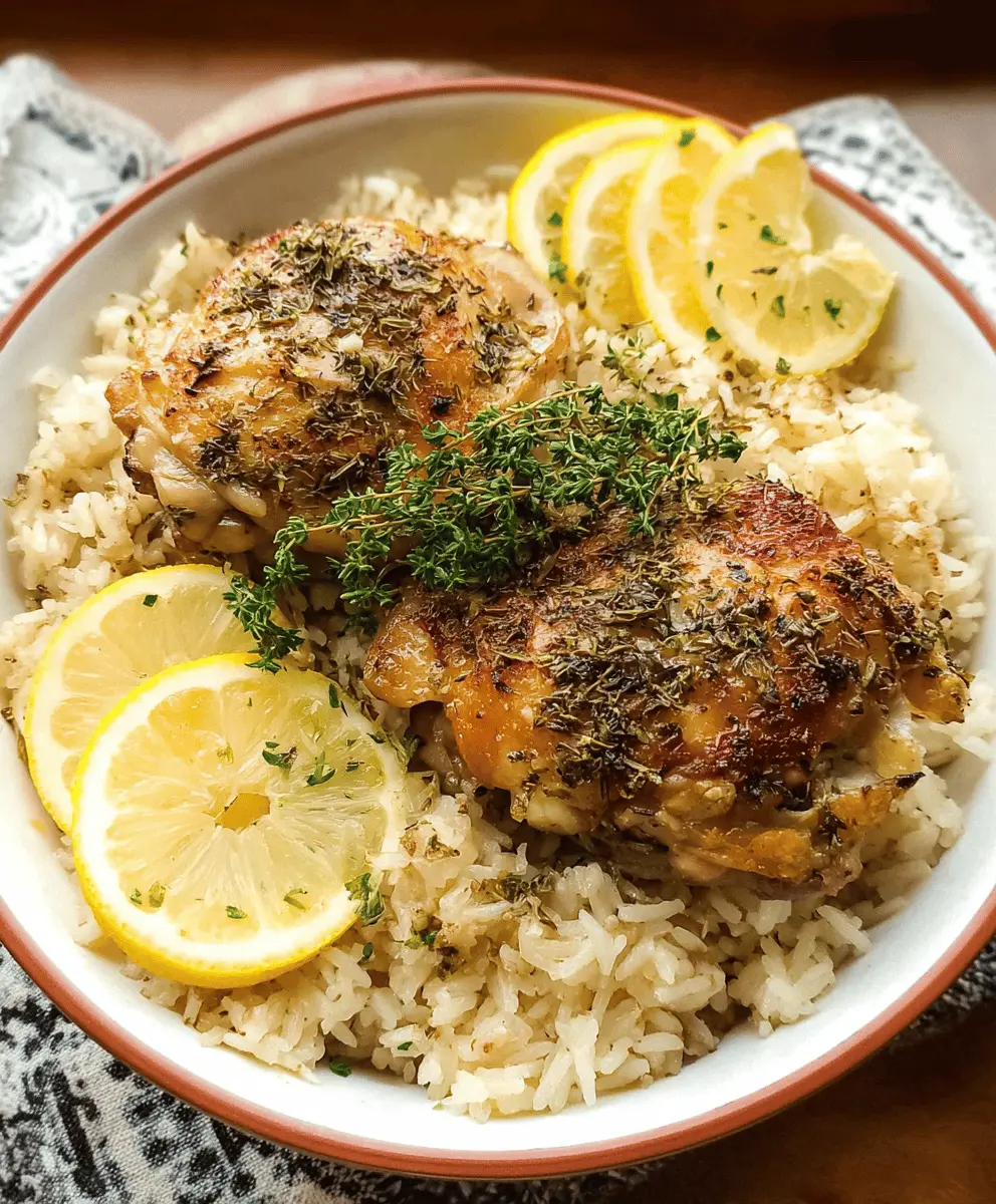 Easy Slow Cooker Lemon Herb Chicken and Rice