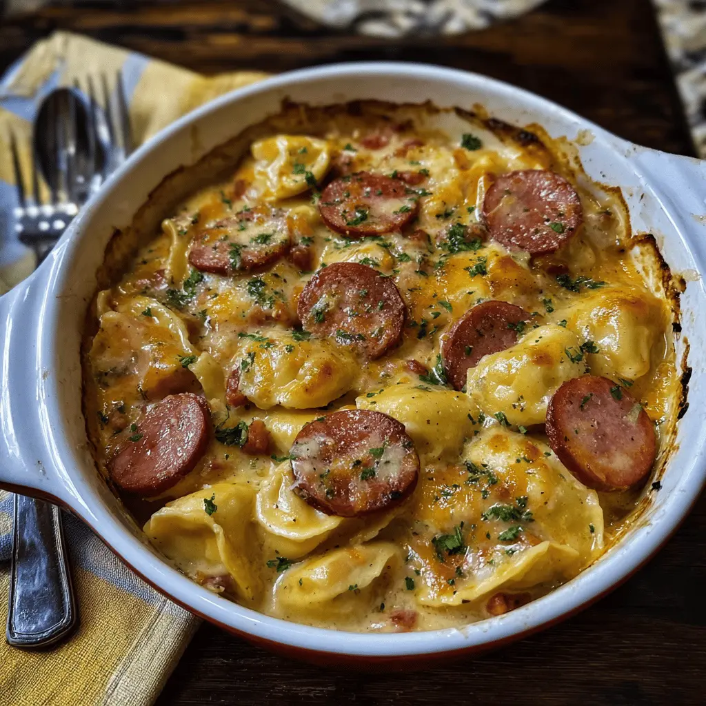 Easy Crockpot Pierogi Casserole with Kielbasa
