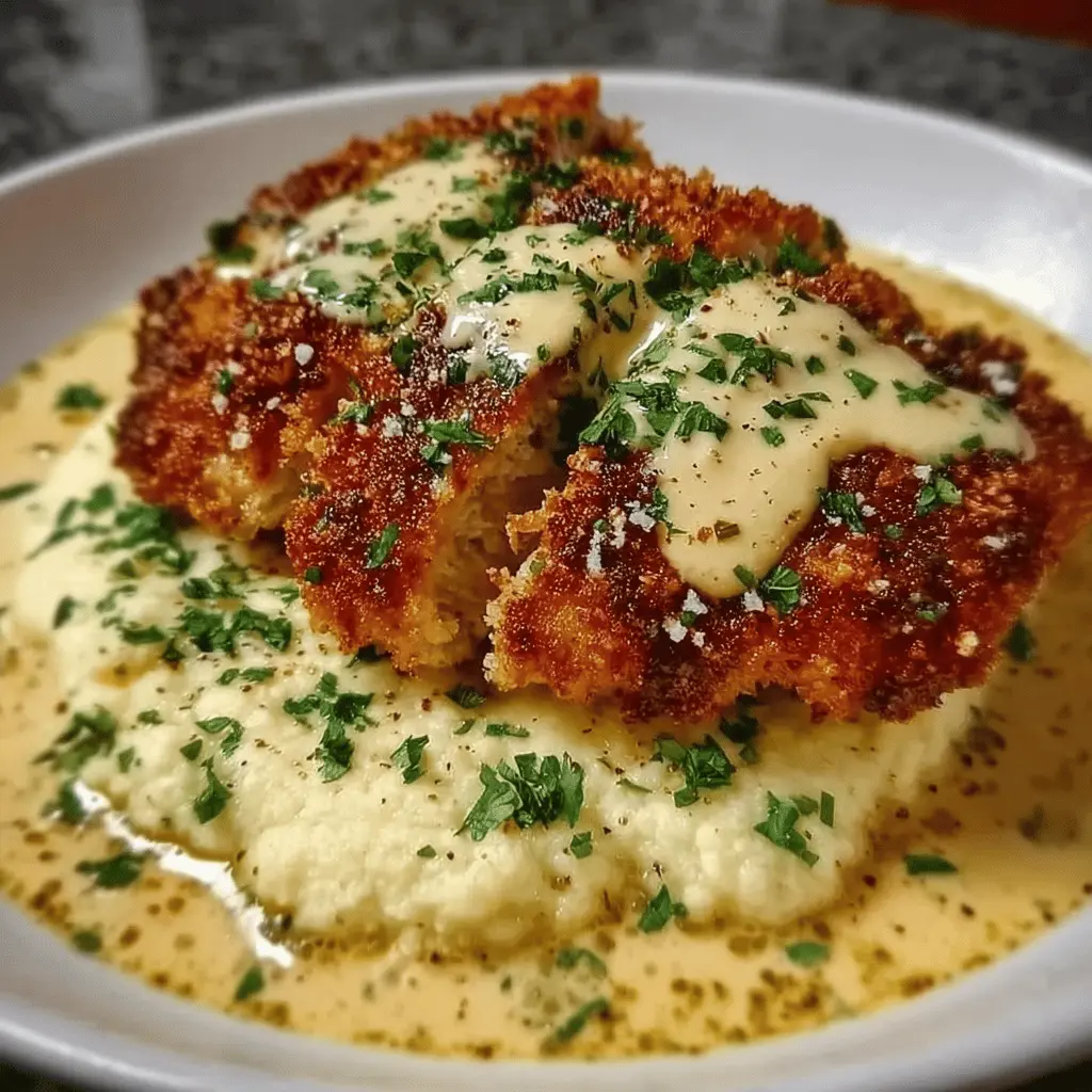 Crispy Parmesan Chicken with Creamy Garlic Sauce