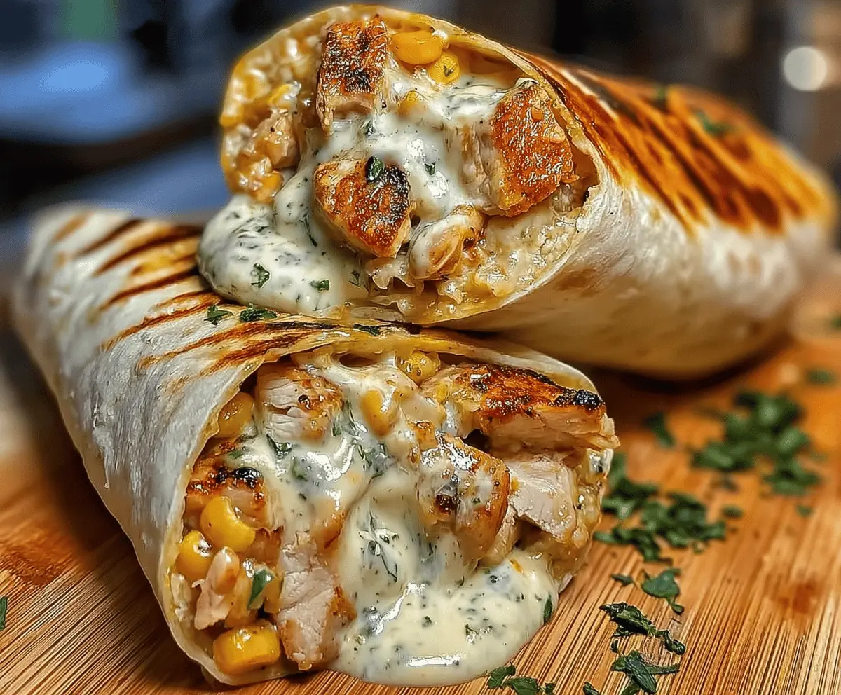 Easy Cheesy Garlic Chicken Wraps Recipe