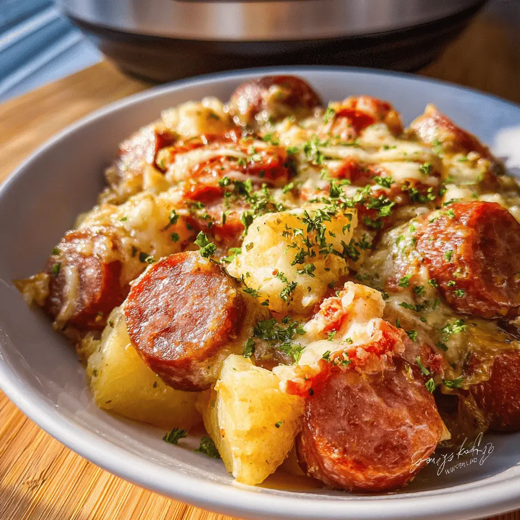Easy Crockpot Cheesy Kielbasa Dinner Recipe