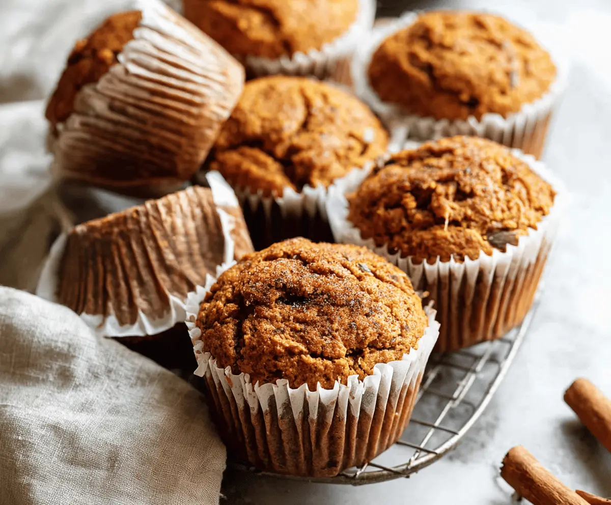 Delicious Maple Spice Pumpkin Muffins topped with a sprinkle of cinnamon on a rustic plate, perfect for fall breakfast or snack