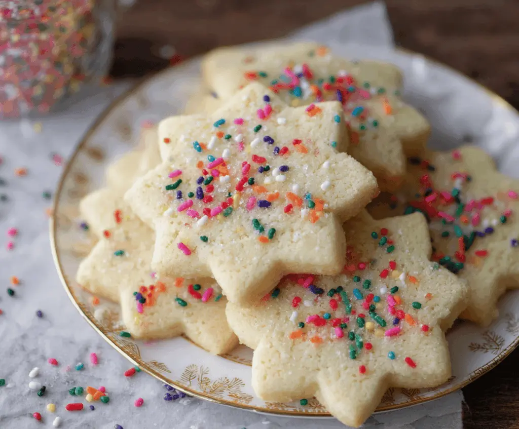 Delicious 3-ingredient sugar cookies on a baking tray, perfect for quick homemade treats.