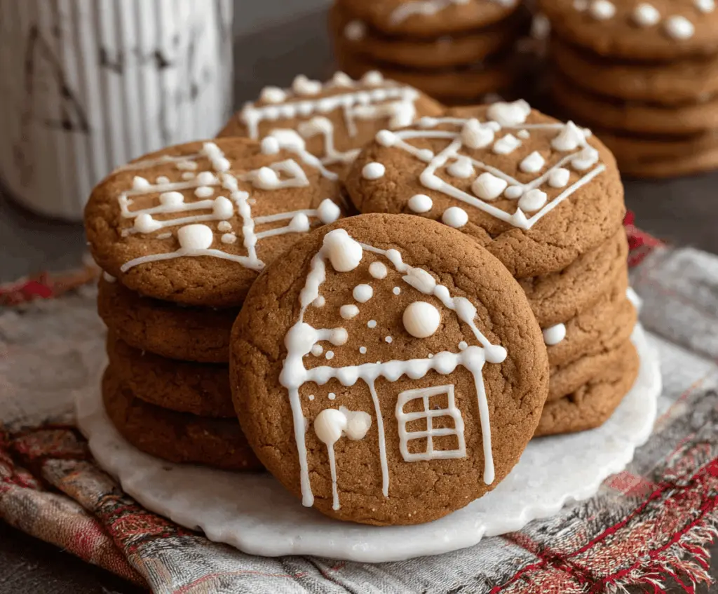 Delicious bakery-style gingerbread cookies with a spicy, sweet aroma, perfect for holiday gifting.