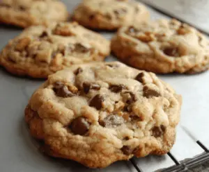 Delicious homemade Bill's chocolate chip cookies fresh out of the oven.
