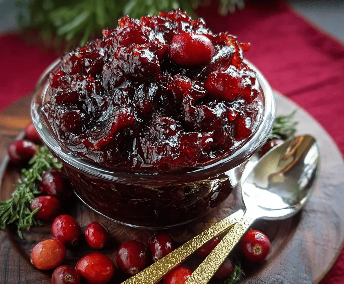 Homemade Brown Sugar Maple Cranberry Sauce served in a bowl, perfect for holiday dinners.