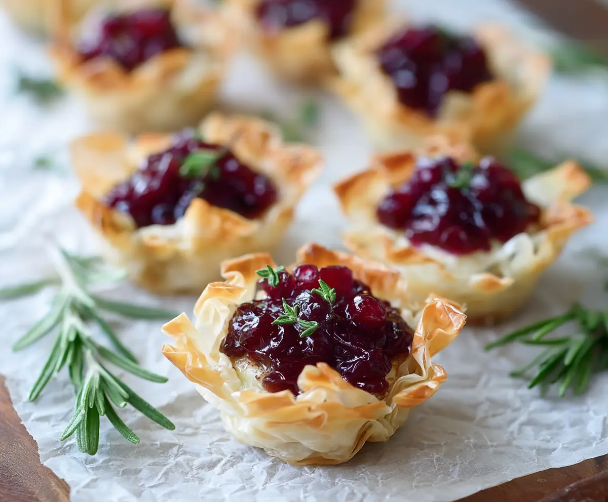 Cranberry Brie Phyllo Cups