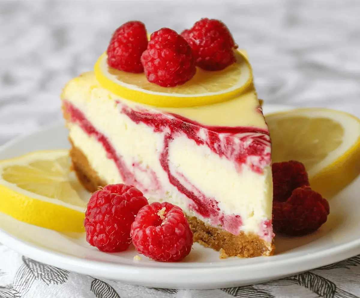 Lemon Raspberry Swirl Cheesecake