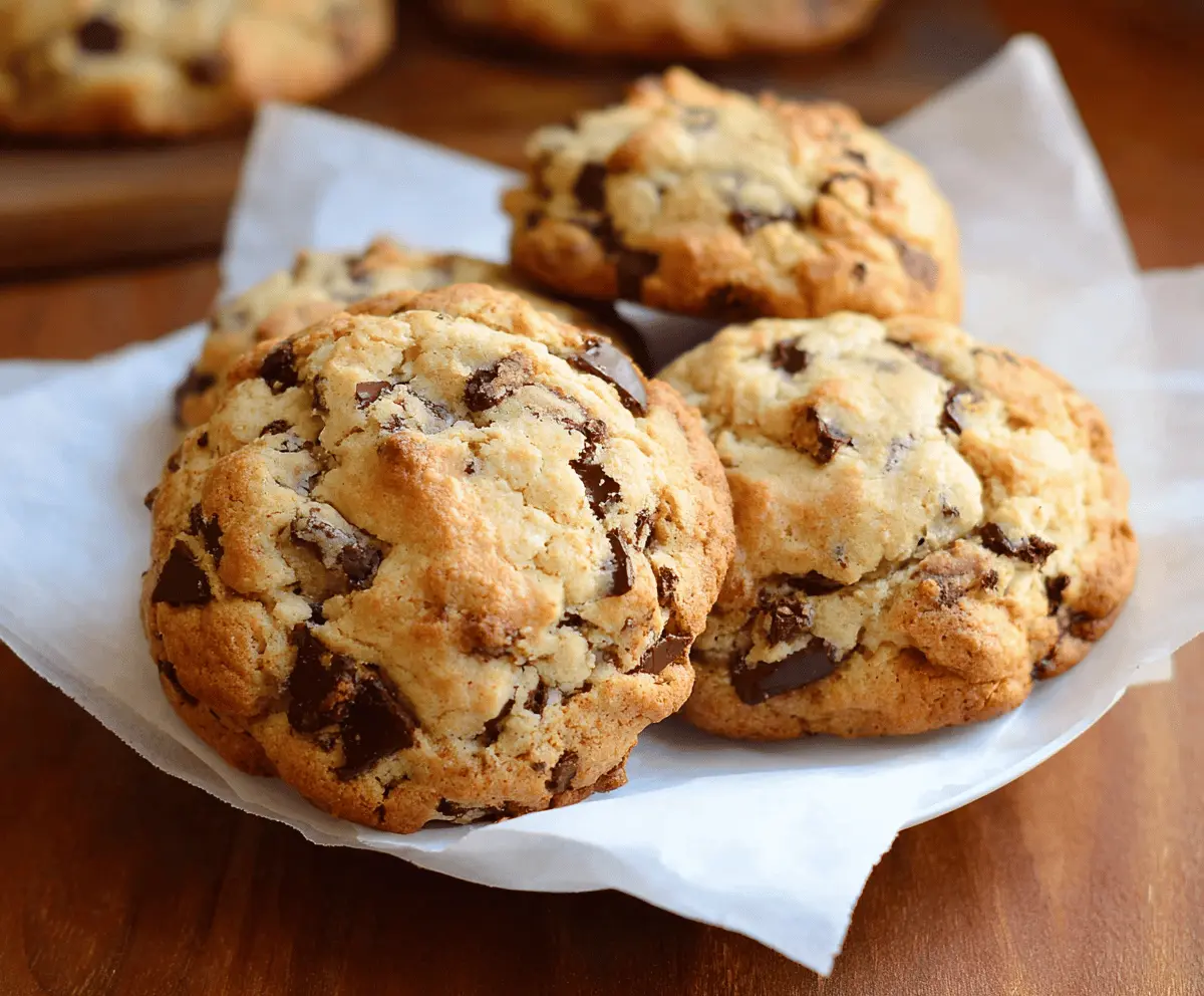 Delicious Levain Bakery chocolate chip cookies fresh out of the oven, showcasing gooey chocolate chunks and golden-brown crust.