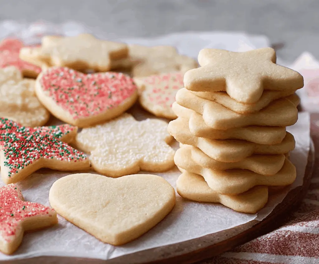 Decorate your homemade roll-out sugar cookies with colorful icing and sprinkles for a festive treat.