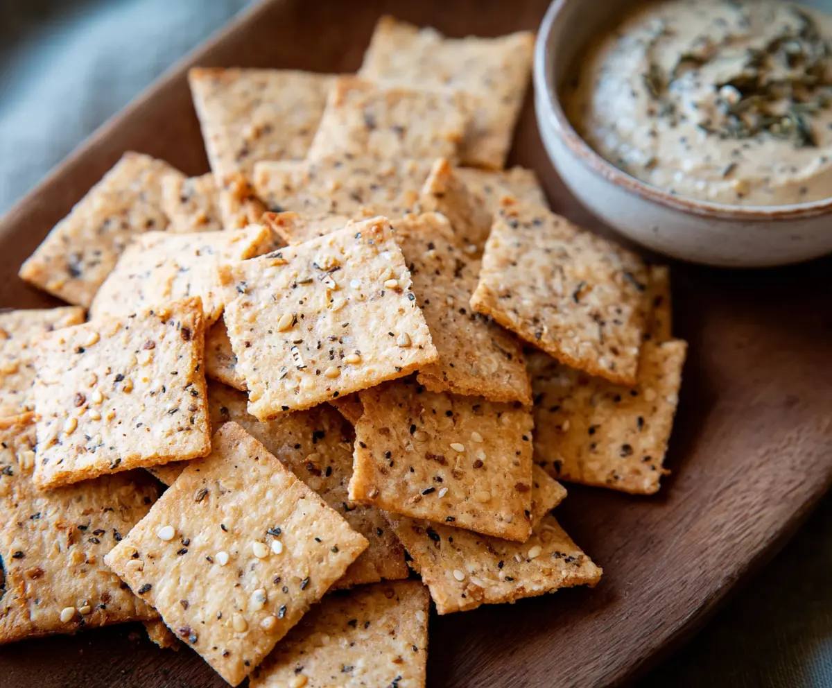 Crispy homemade almond flour crackers perfect for healthy snacking.