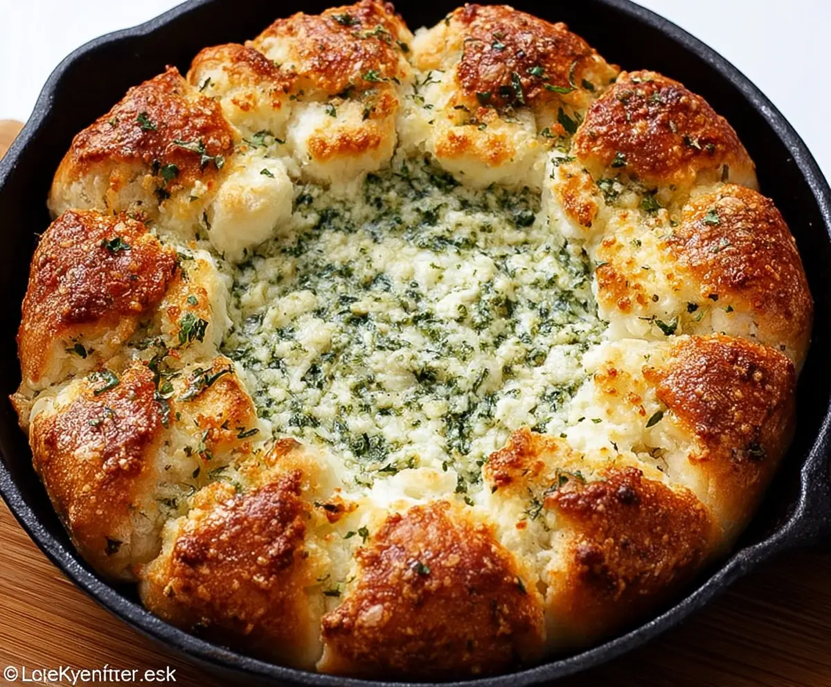 Delicious baked biscuit wreath dip served with fresh vegetables and crackers.