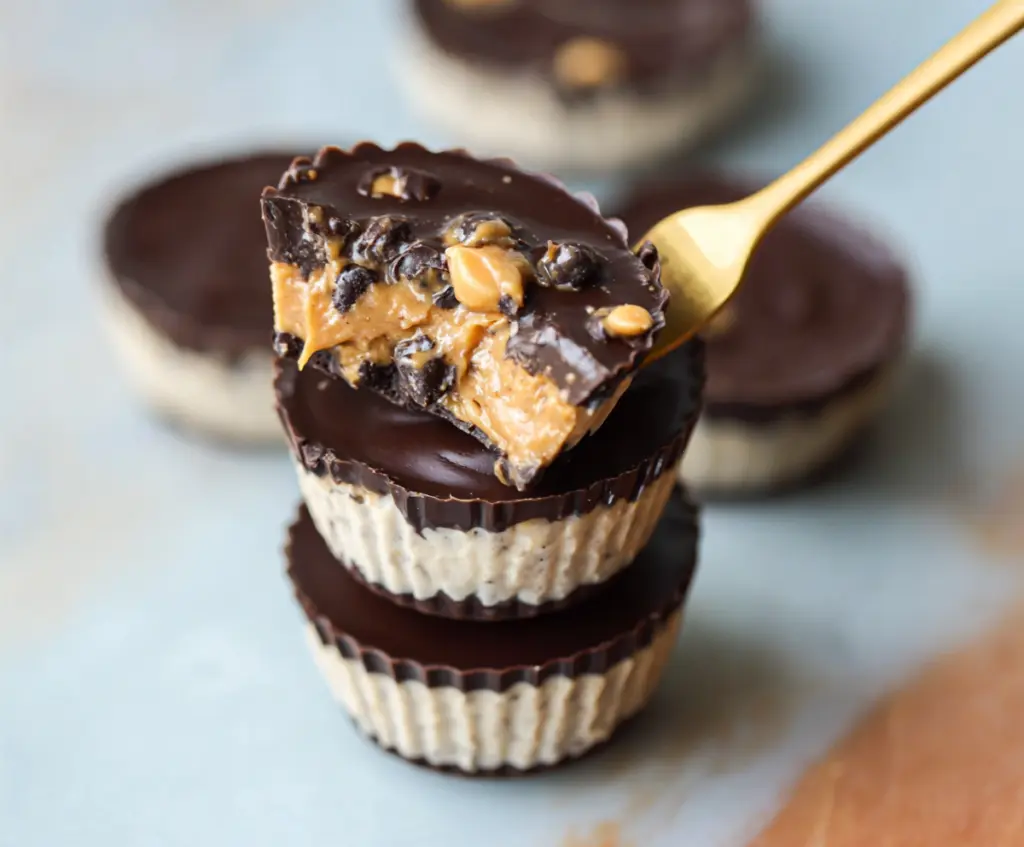 Delicious Greek yogurt peanut butter cups, a healthy and creamy treat perfect for snacking.