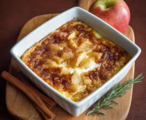 Delicious baked apple cinnamon cottage cheese breakfast served in a bowl, showcasing a healthy and flavorful morning meal.