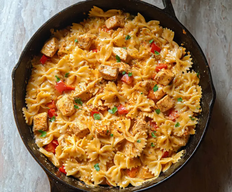 Cajun Chicken Bowtie Pasta Skillet