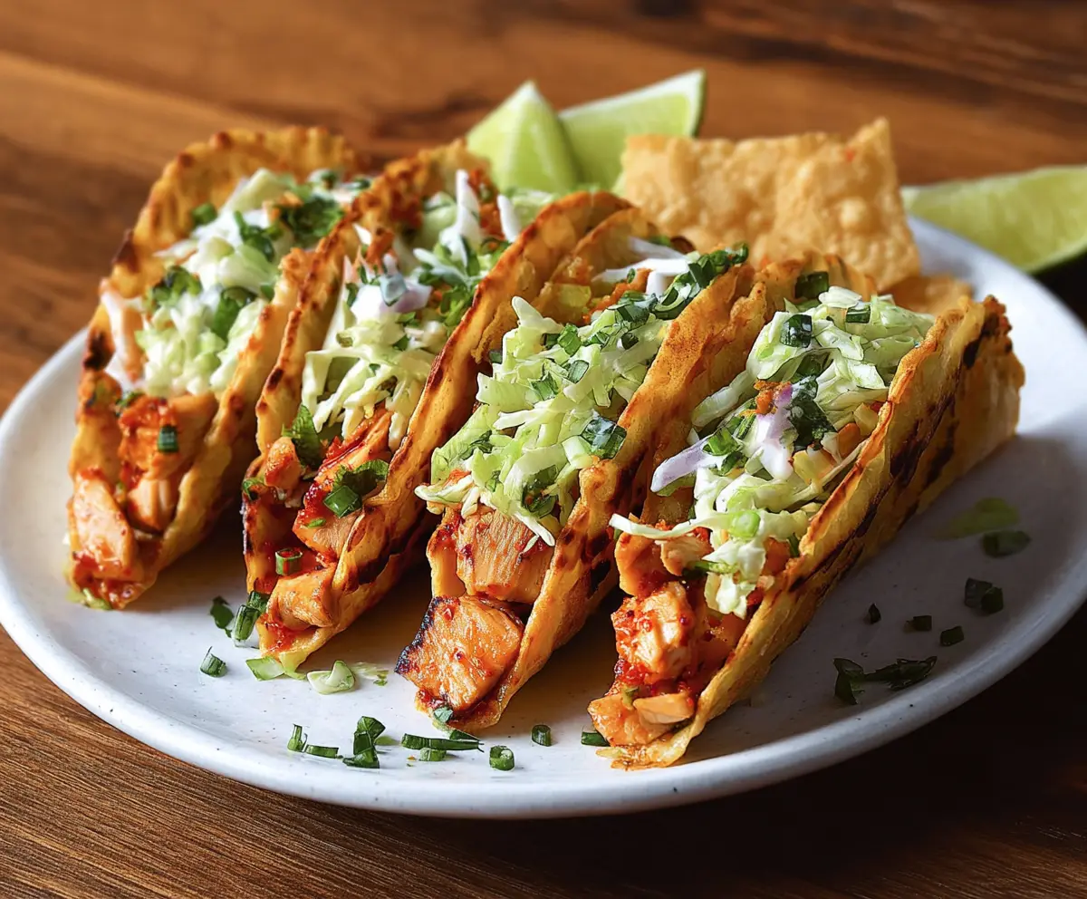 Delicious Chicken Wonton Tacos with fresh ingredients and vibrant garnishes