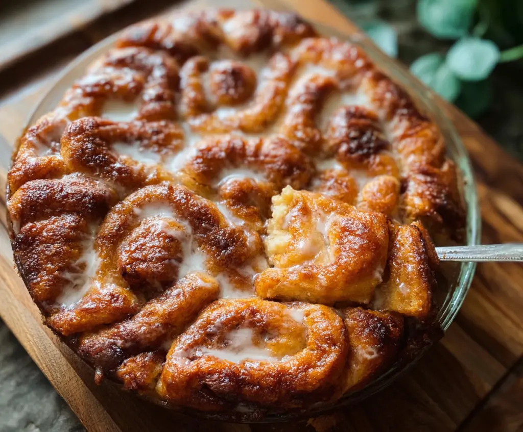 Delicious cinnamon roll sourdough focaccia topped with swirls of cinnamon and sugar.
