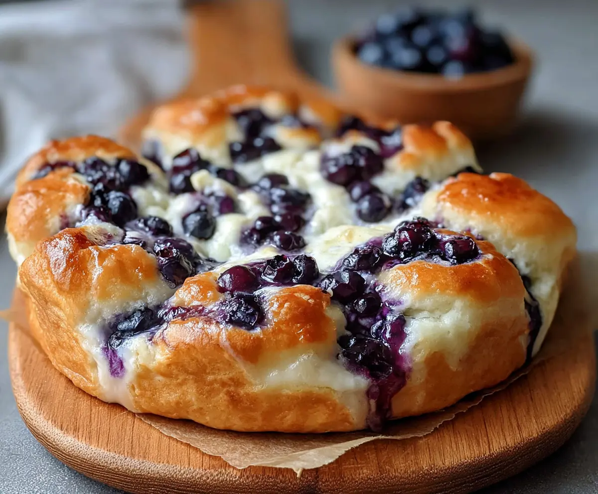 Delicious Cottage Cheese Blueberry Cloud Bread with fresh blueberries and fluffy texture