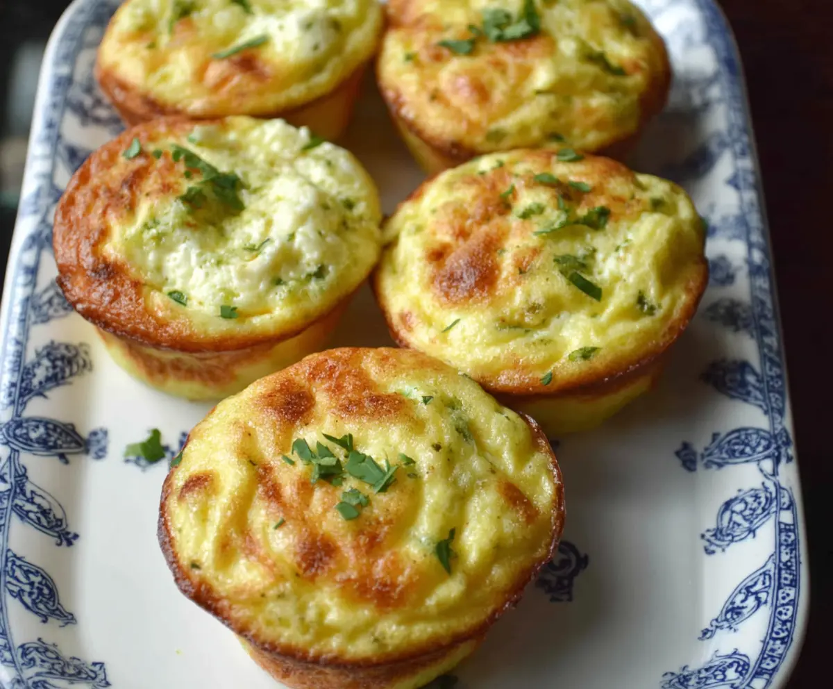 Healthy cottage cheese egg muffin in a baking cup, perfect for breakfast or snack.