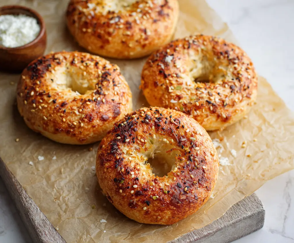 Delicious homemade Greek yogurt bagels made with just three simple ingredients