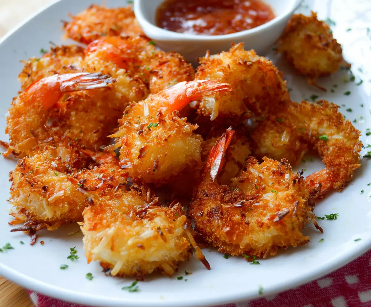 Golden fried breaded coconut shrimp served with tropical dipping sauce.