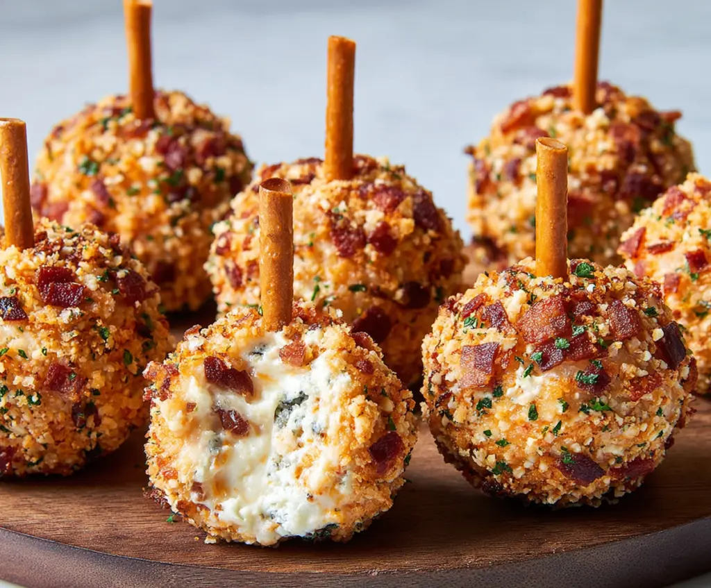 Delicious cheeseball bites on a platter, perfect for parties and snacks.