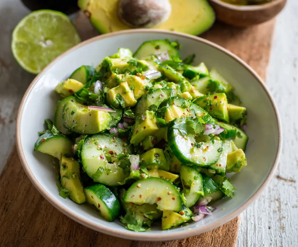 Fresh Cilantro Lime Cucumber Salad with Avocado - Healthy andRefreshing Summer Recipe