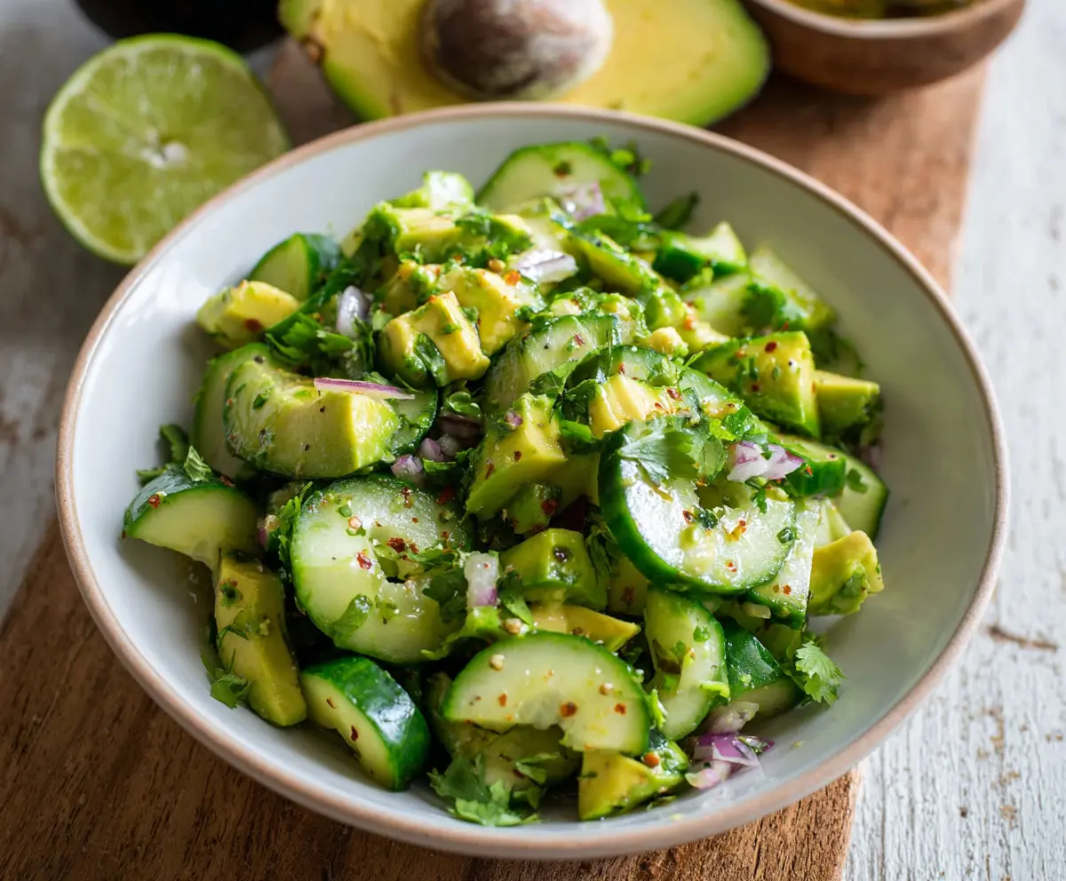 Fresh Cilantro Lime Cucumber Salad with Avocado - Healthy andRefreshing Summer Recipe