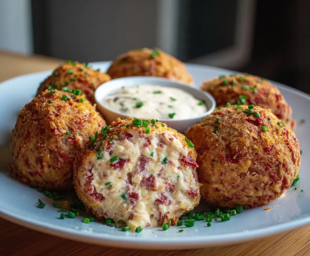 Delicious Corned Beef and Cheese Balls, perfect appetizer for parties and gatherings.