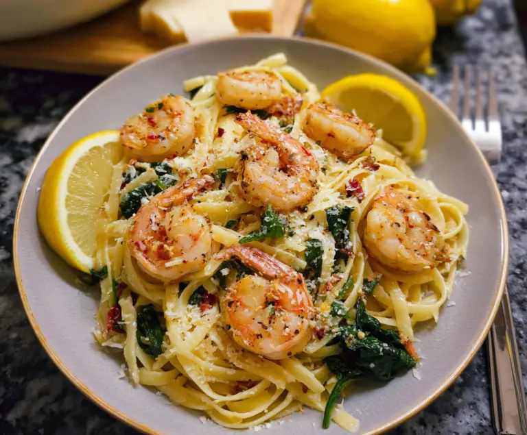 Lemon Garlic Shrimp Pasta