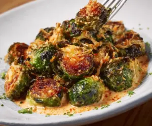 Delicious roasted Brussels sprouts with Red Lobster seasoning and herbs