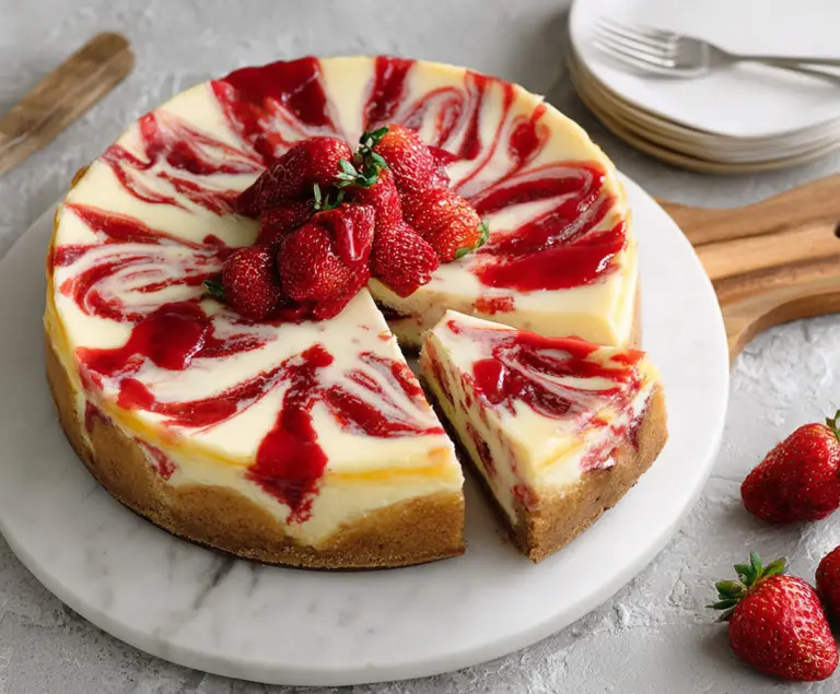 Strawberry Swirl Cheesecake