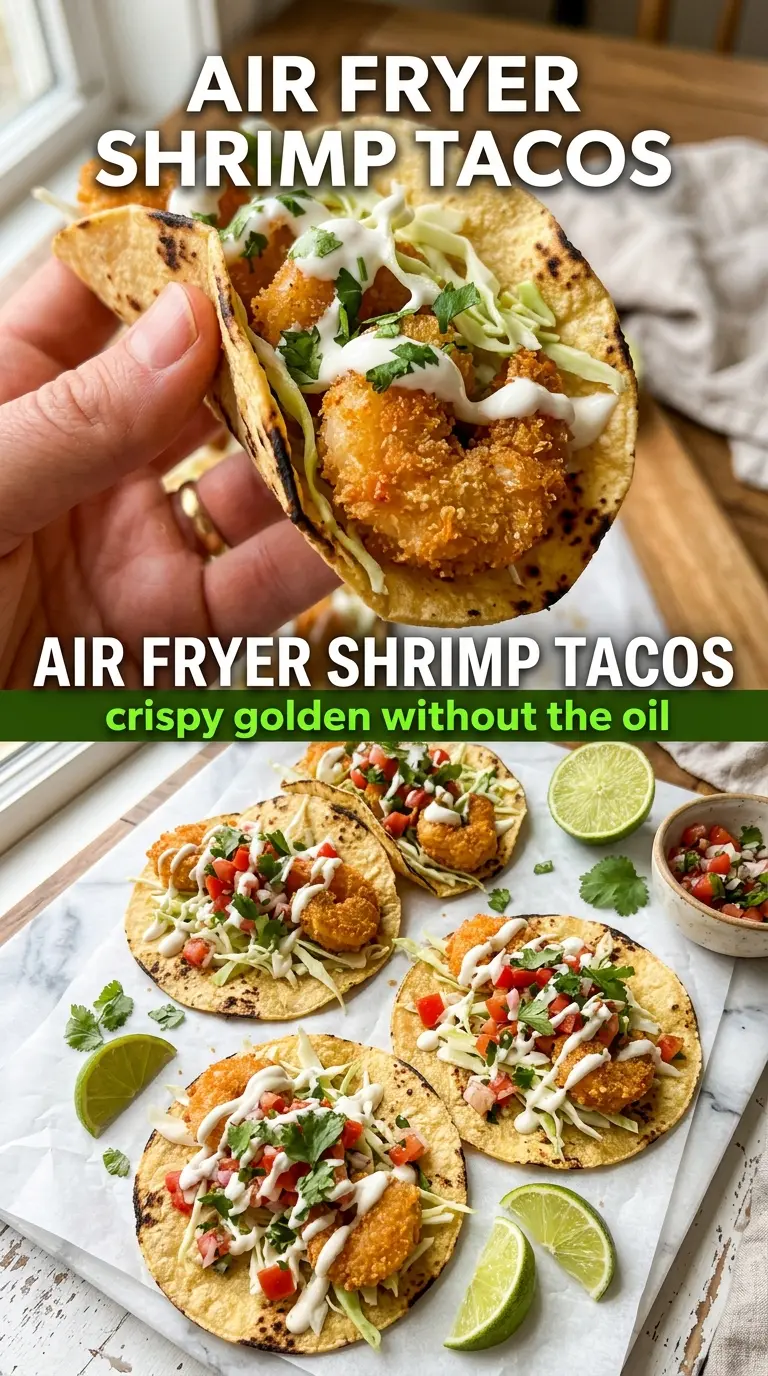 Air Fryer Shrimp Tacos juicy shrimp cilantro lime