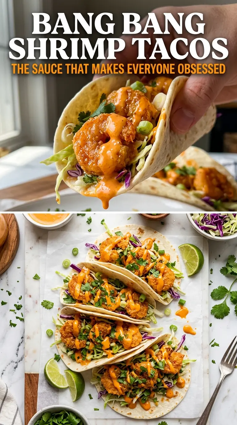 Bang Bang Shrimp Tacos crispy spicy