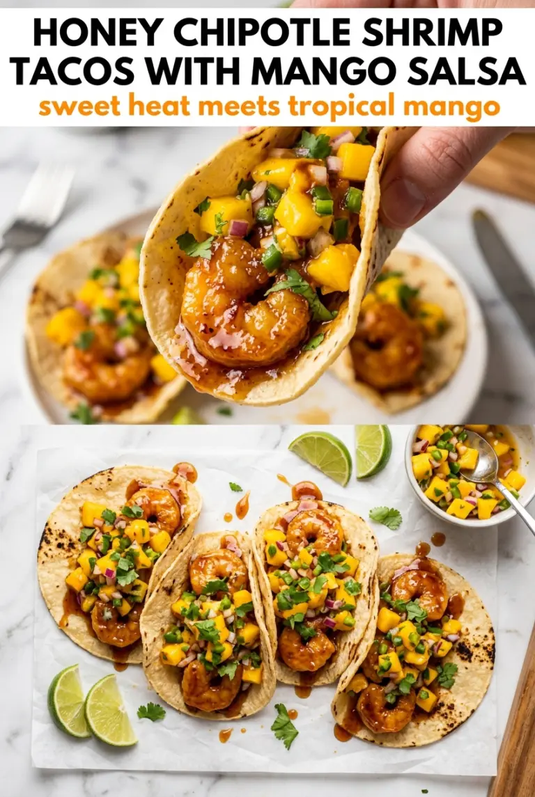 Honey Chipotle Shrimp Tacos with Mango Salsa
