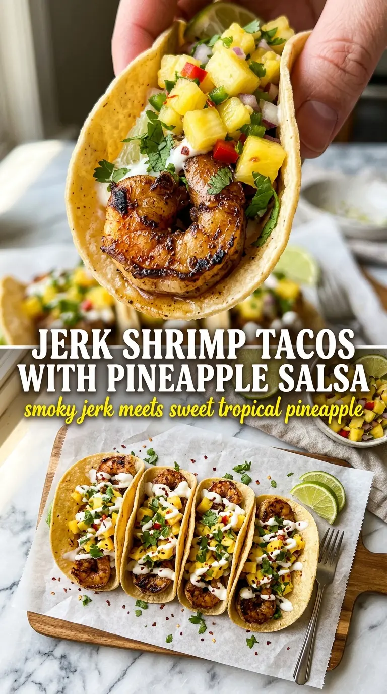 Jerk Shrimp Tacos with Pineapple Salsa smoky tropical tacos
