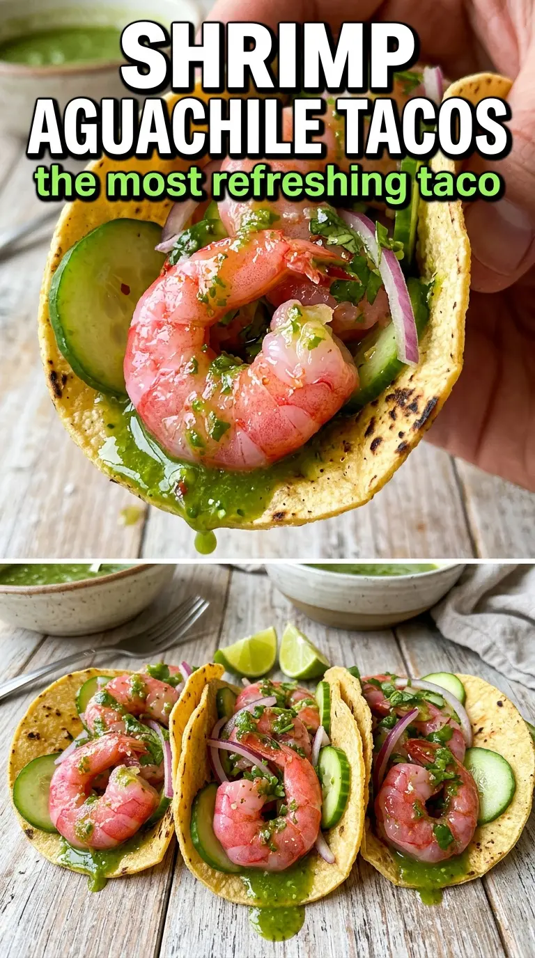 Shrimp Aguachile Tacos bright green citrusy