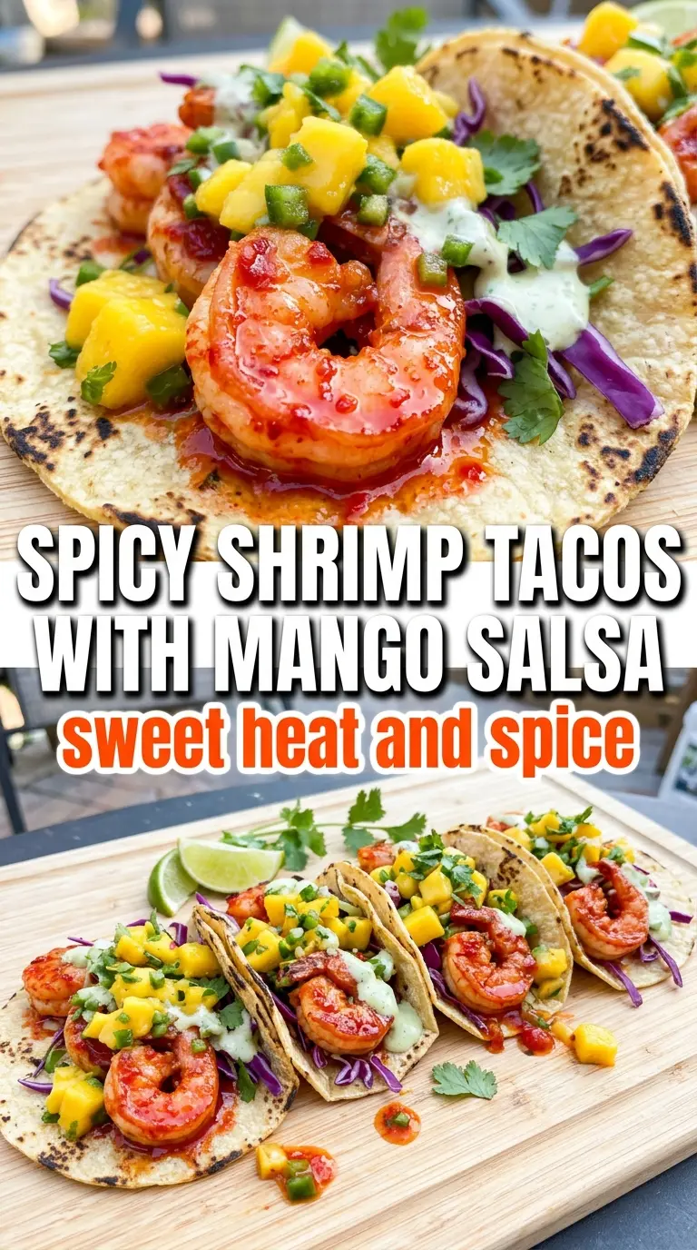 Spicy Shrimp Tacos with Mango Salsa, fresh, colorful, zesty