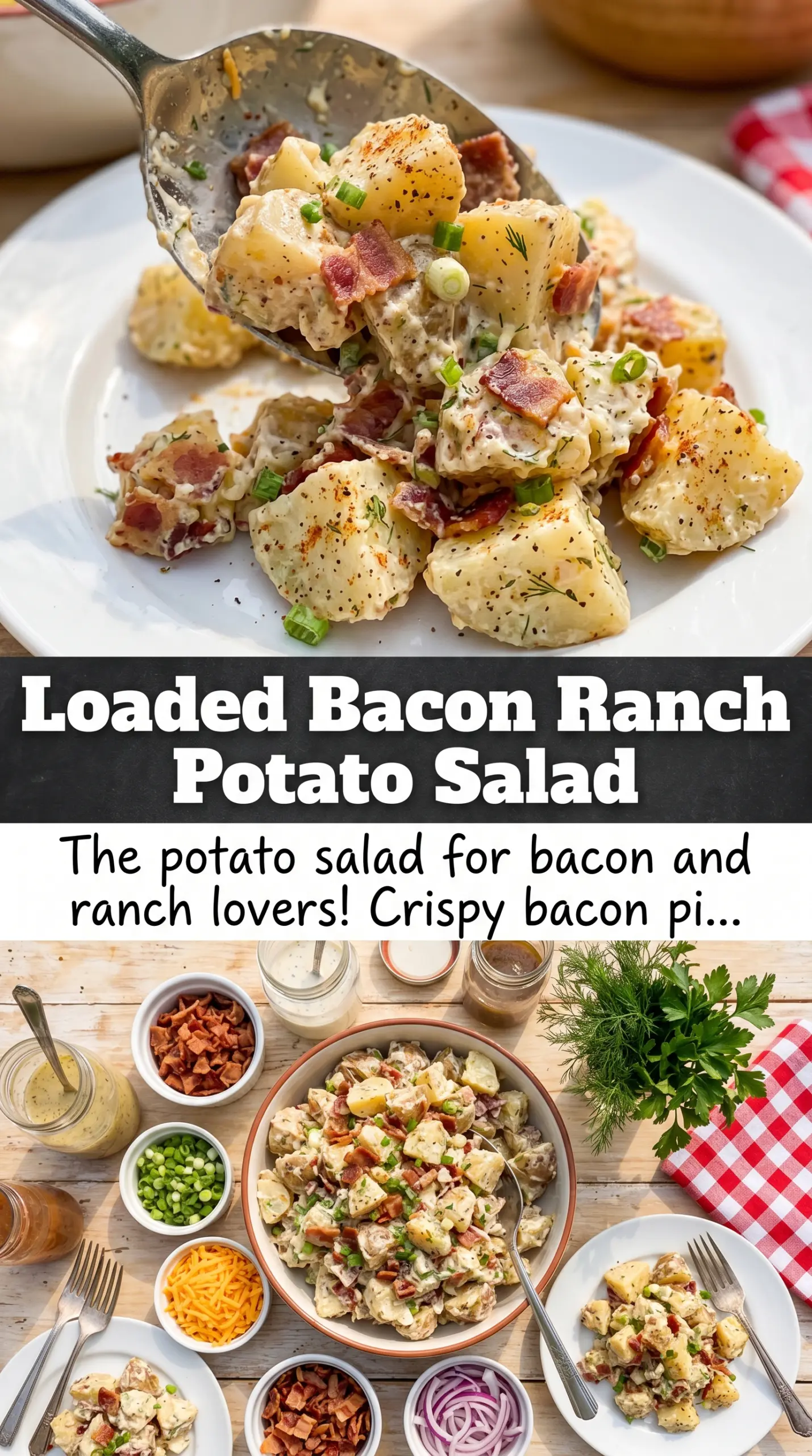 Bacon Ranch Potato Salad creamy loaded