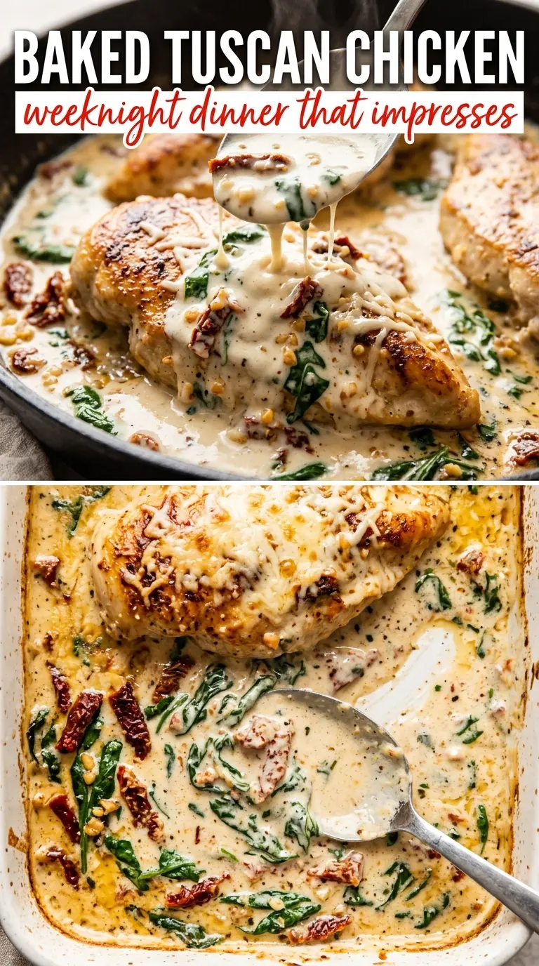 Baked Tuscan chicken creamy sun-dried tomato spinach