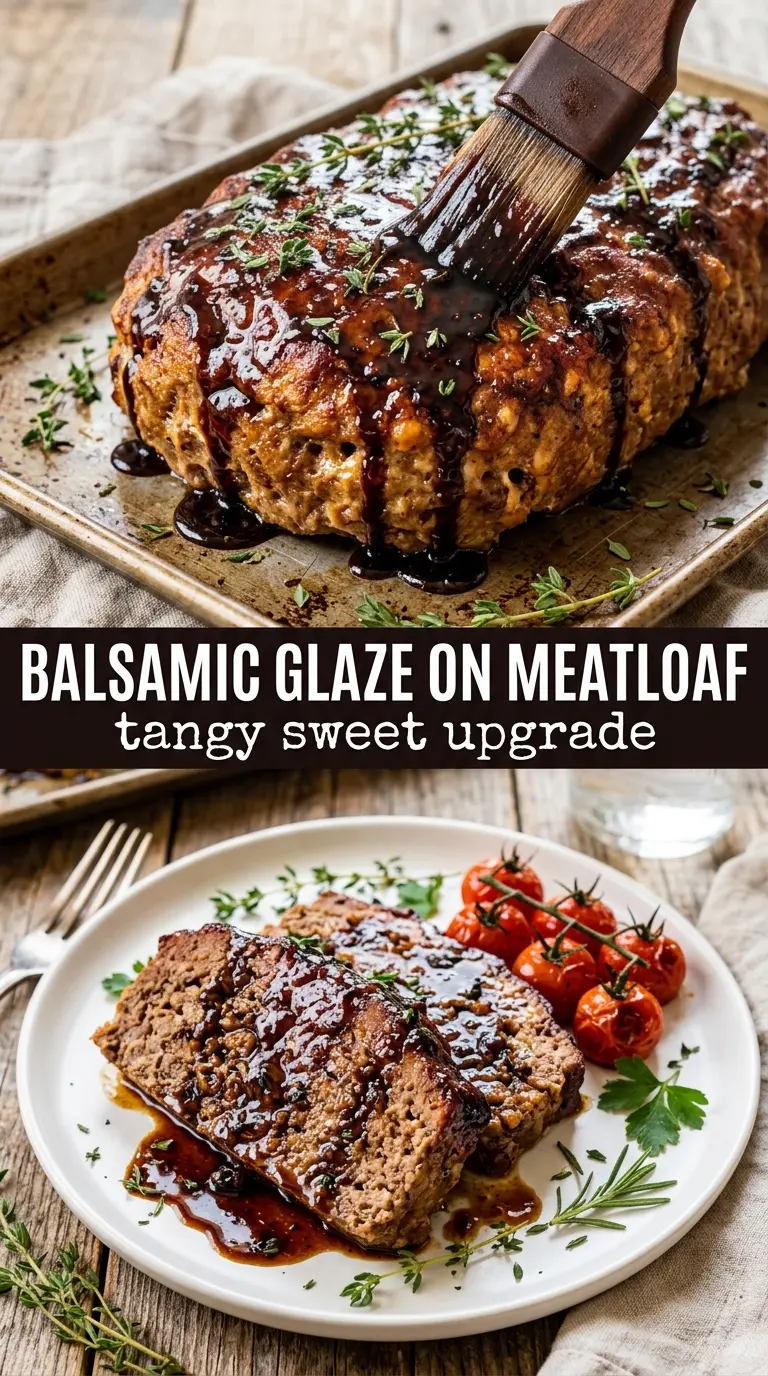 Balsamic Glazed Meatloaf deep mahogany glaze caramelized