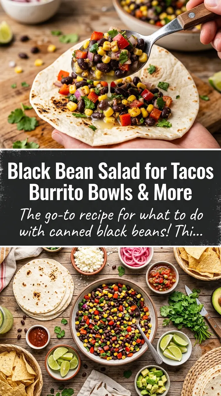 black bean salad colorful lime-cilantro
