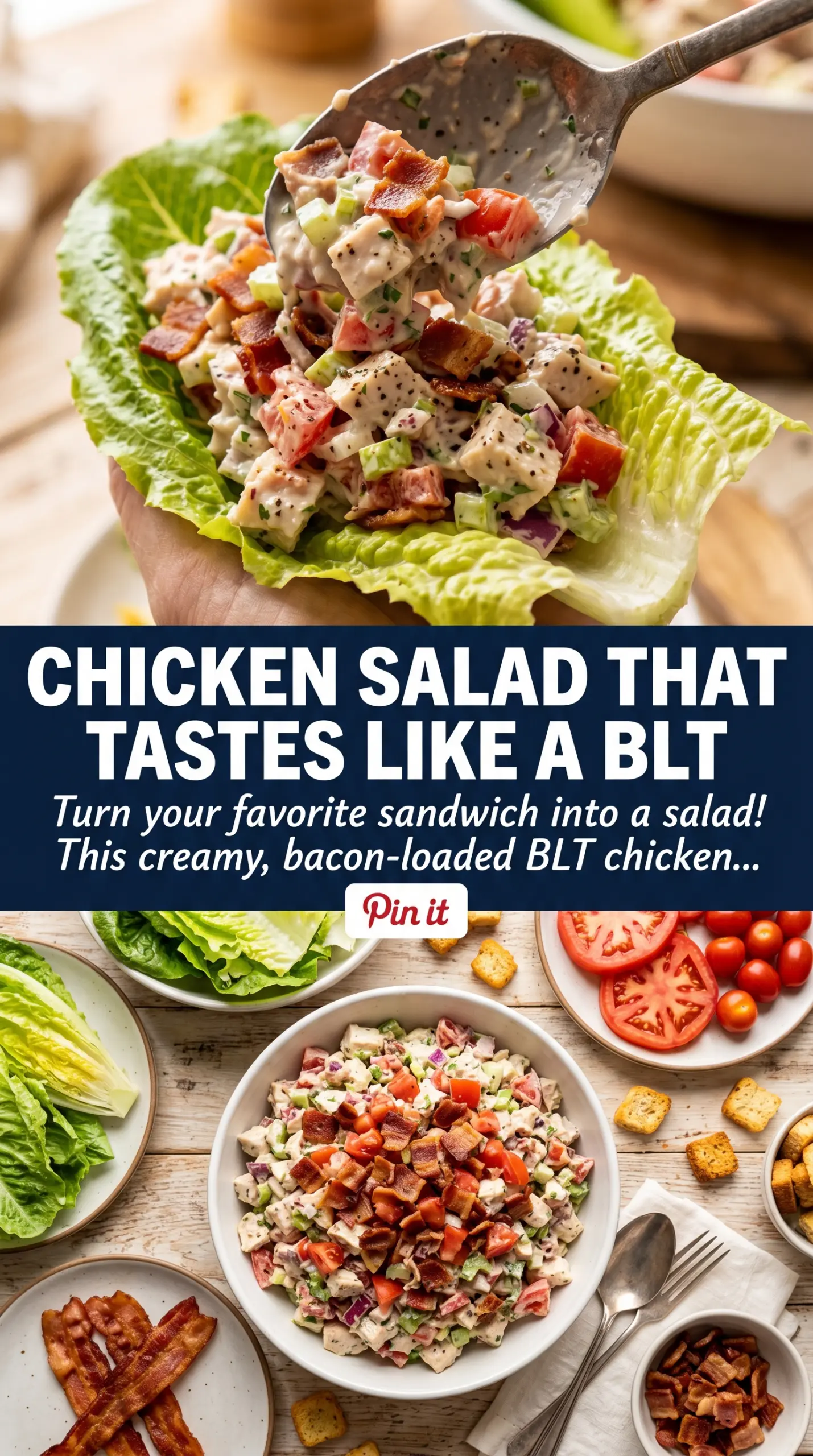 BLT Chicken Salad crispy bacon creamy dressing