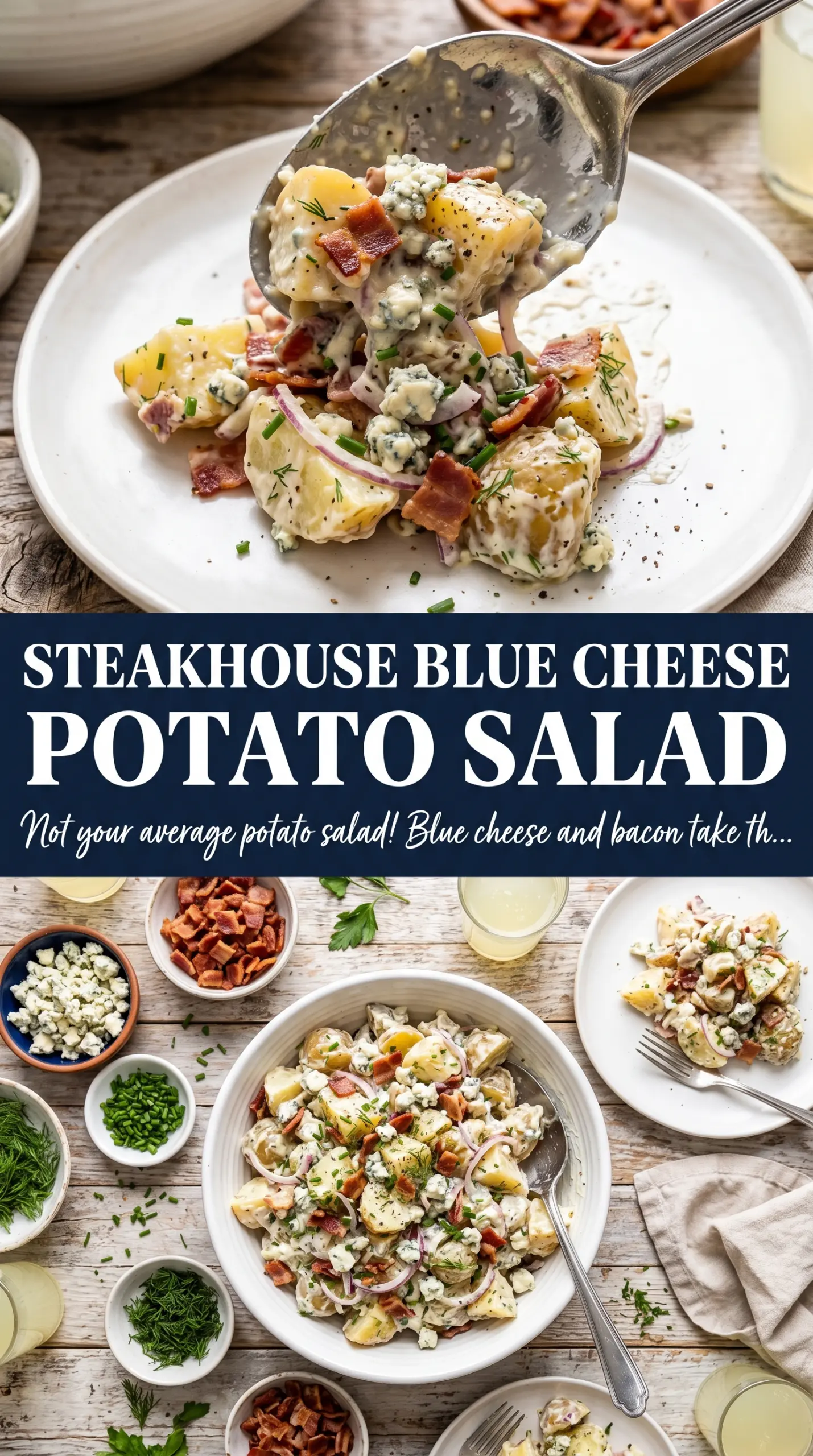 Blue Cheese and Bacon Potato Salad creamy savory