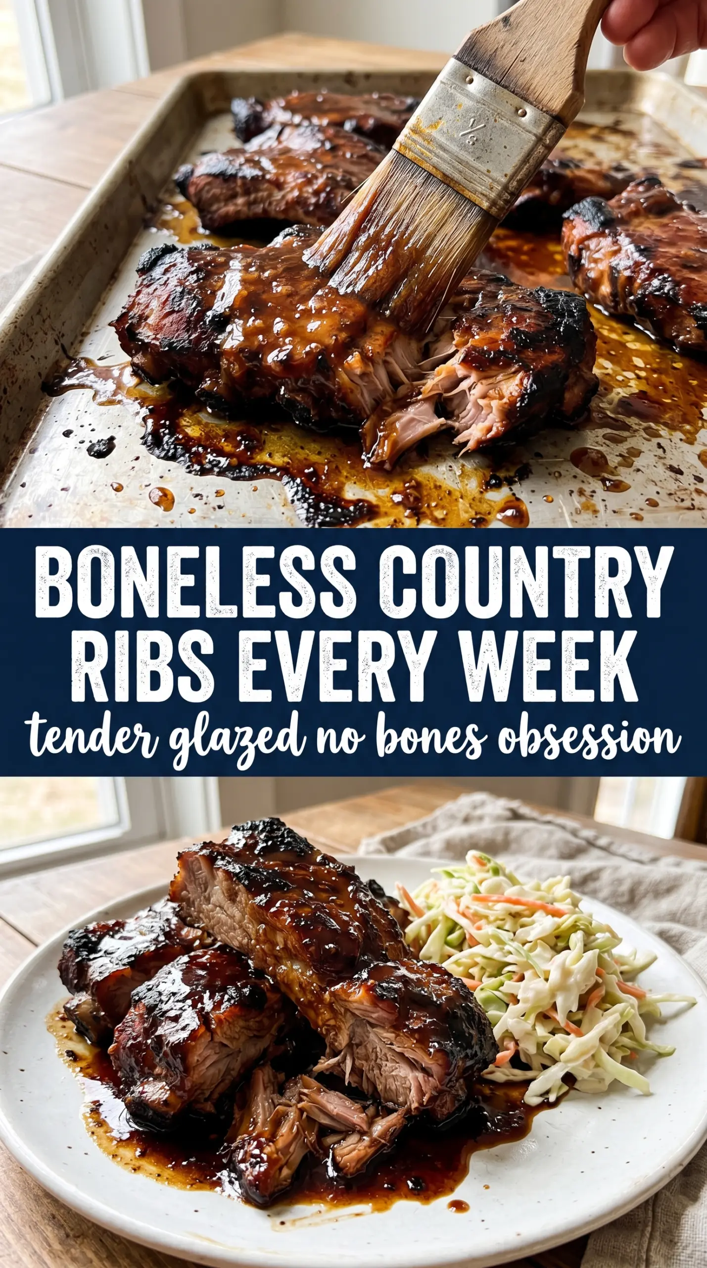 Boneless Country-Style Ribs sticky BBQ caramelized