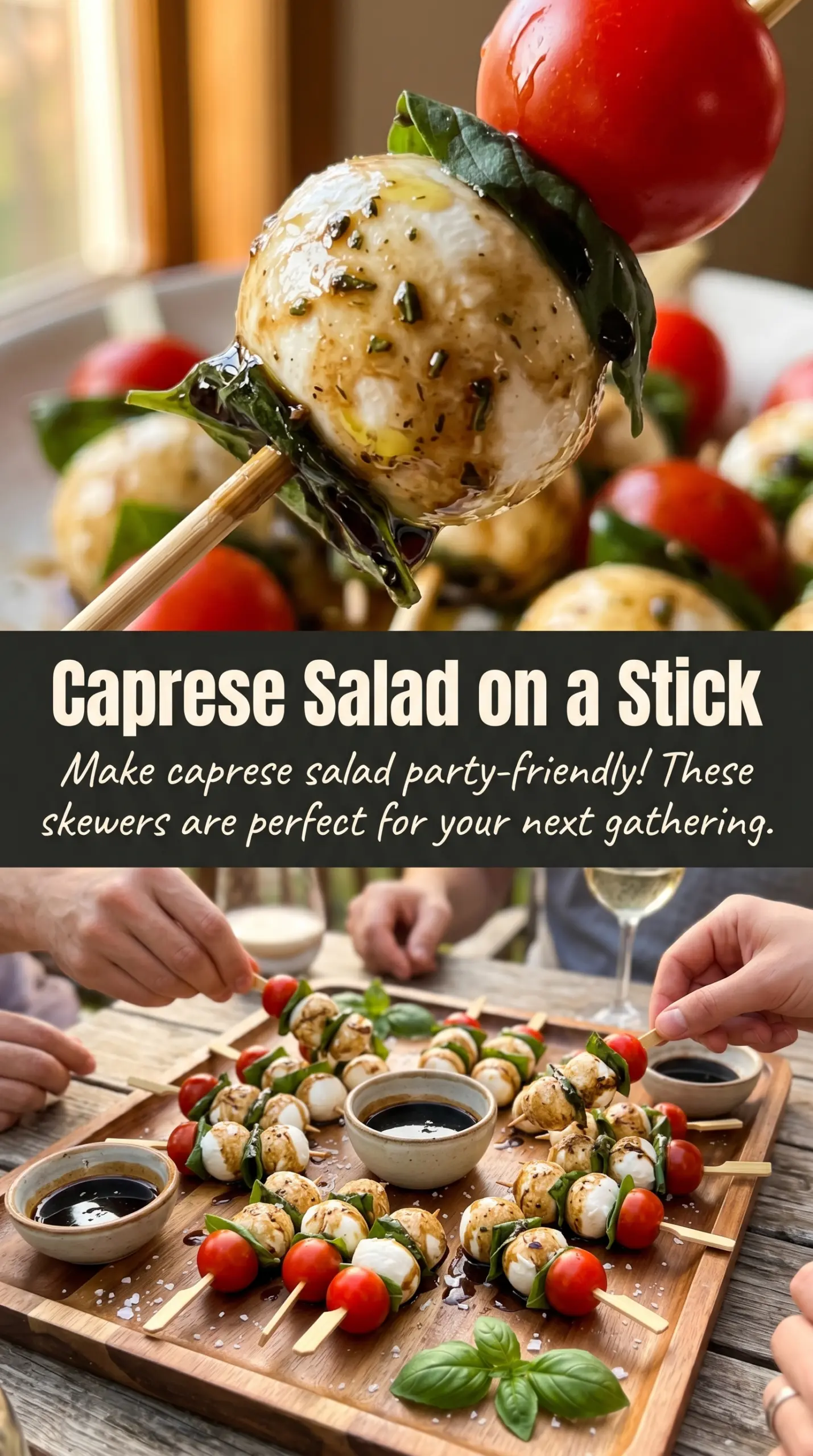 Caprese Skewers fresh tomato mozzarella basil
