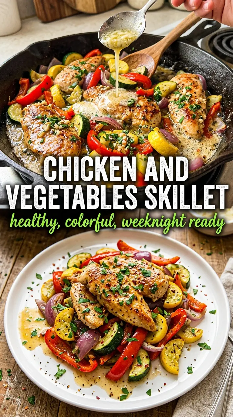 Chicken and Vegetables Skillet colorful skillet chicken garlic herb