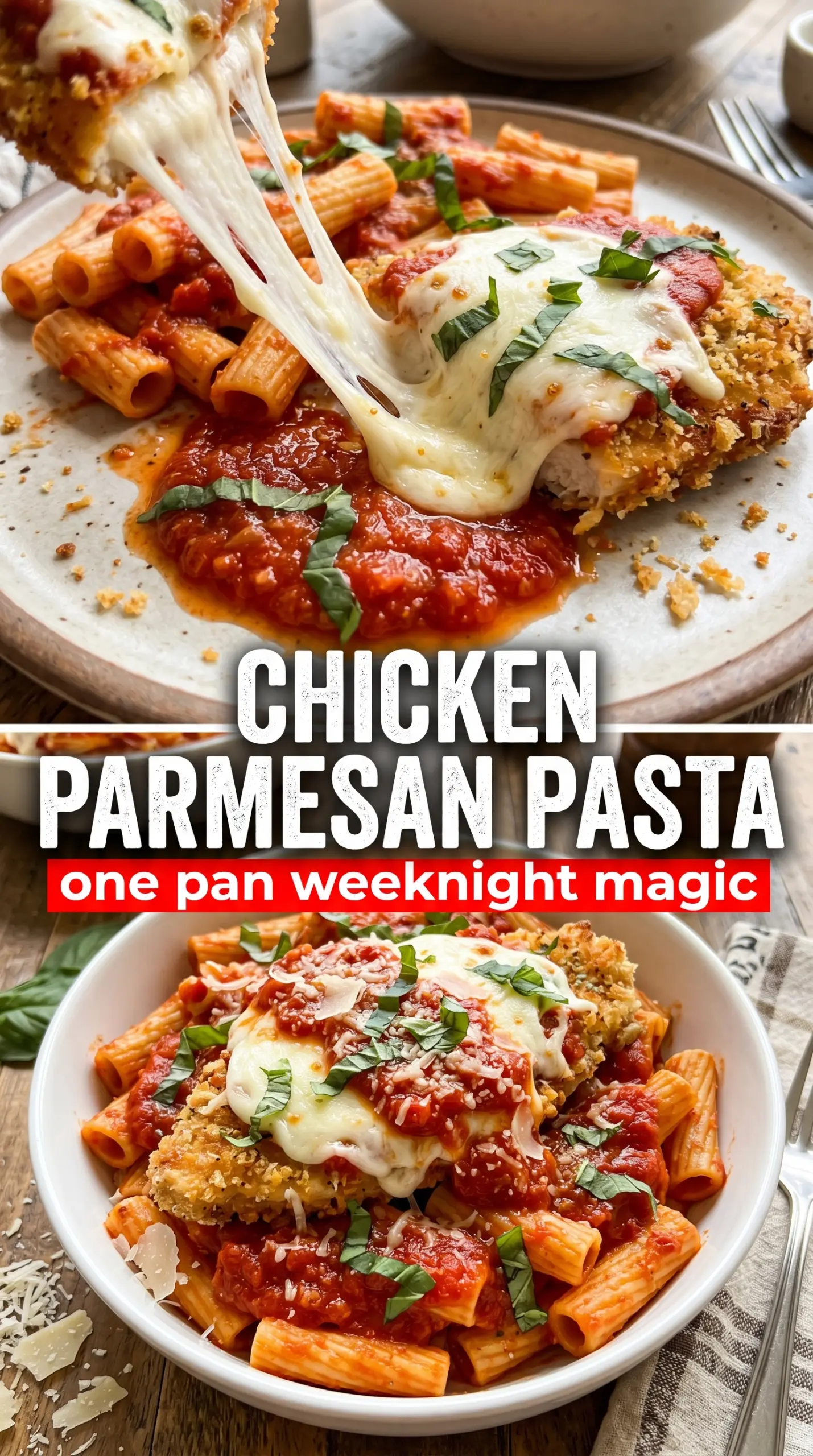 Chicken Parmesan Pasta cheesy baked pasta